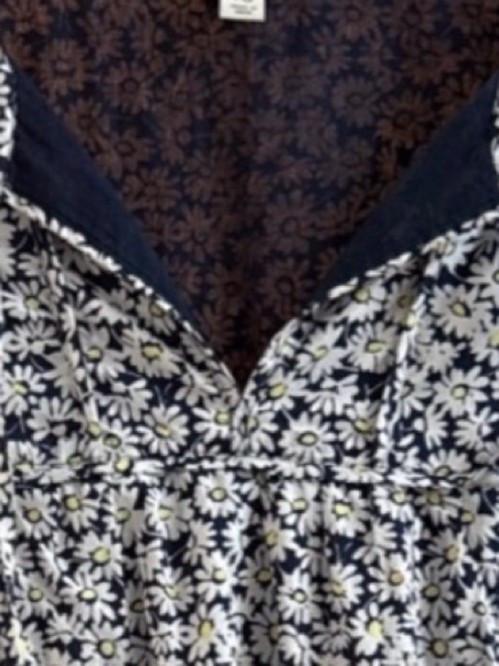 J.Crew Flutter Sleeve, Daisy Print, tie front, Navy Cotton, lined Dress. Sz20 - Picture 5 of 7